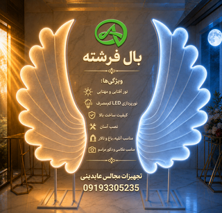بال فرشته (فلزی توری با نورپردازی)
